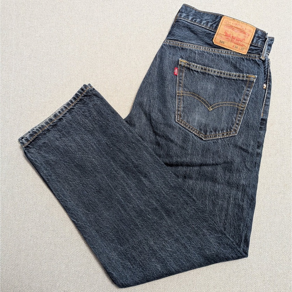 Levi's 505 Men's 34x30 Jeans Dark Wash Straight Fit Denim